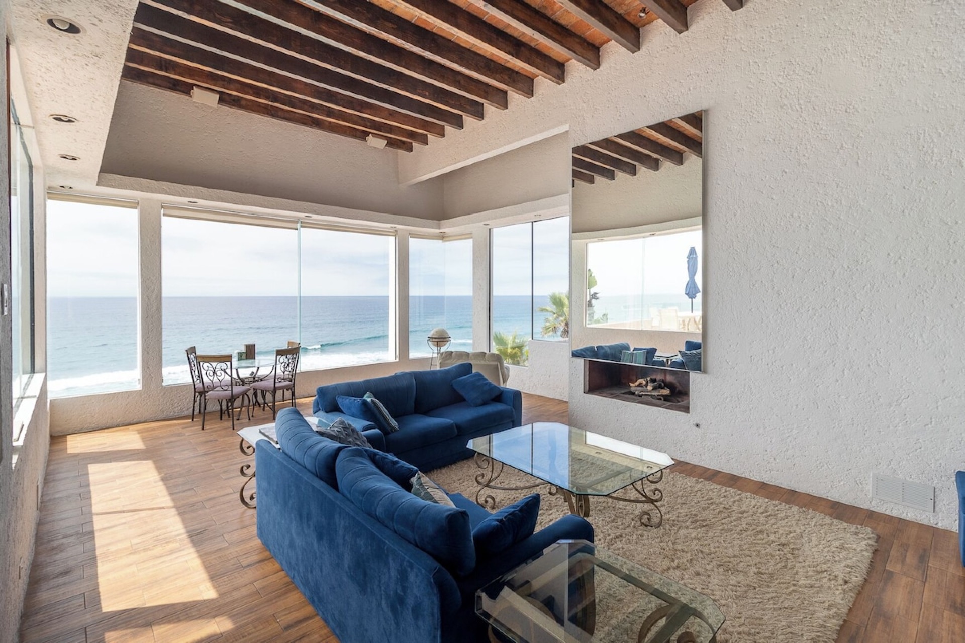 Calm interior living space with natural light